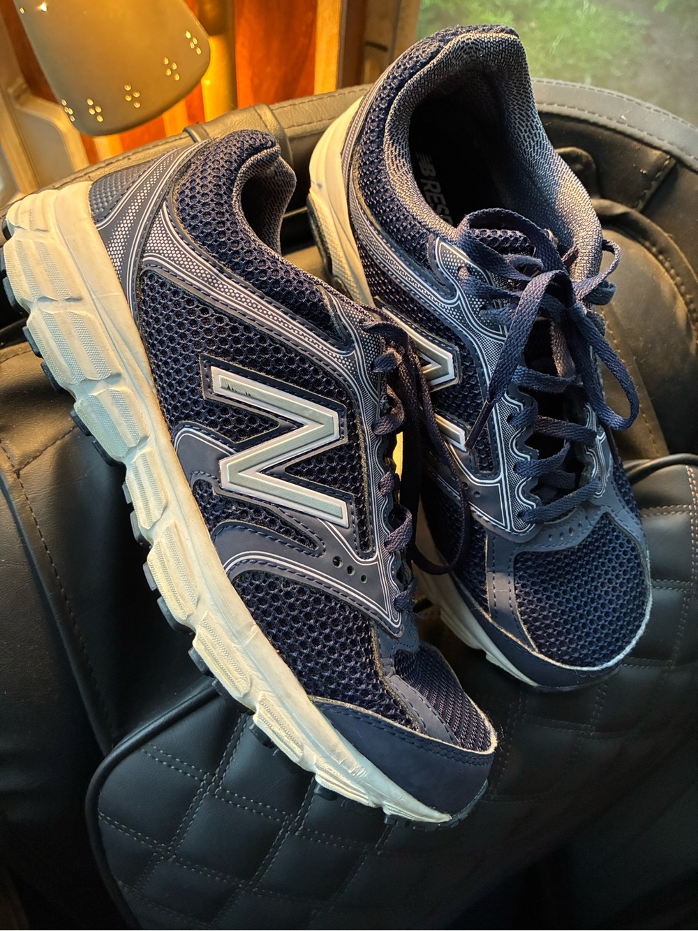 New Balance Navy and White Mesh Running Shoes